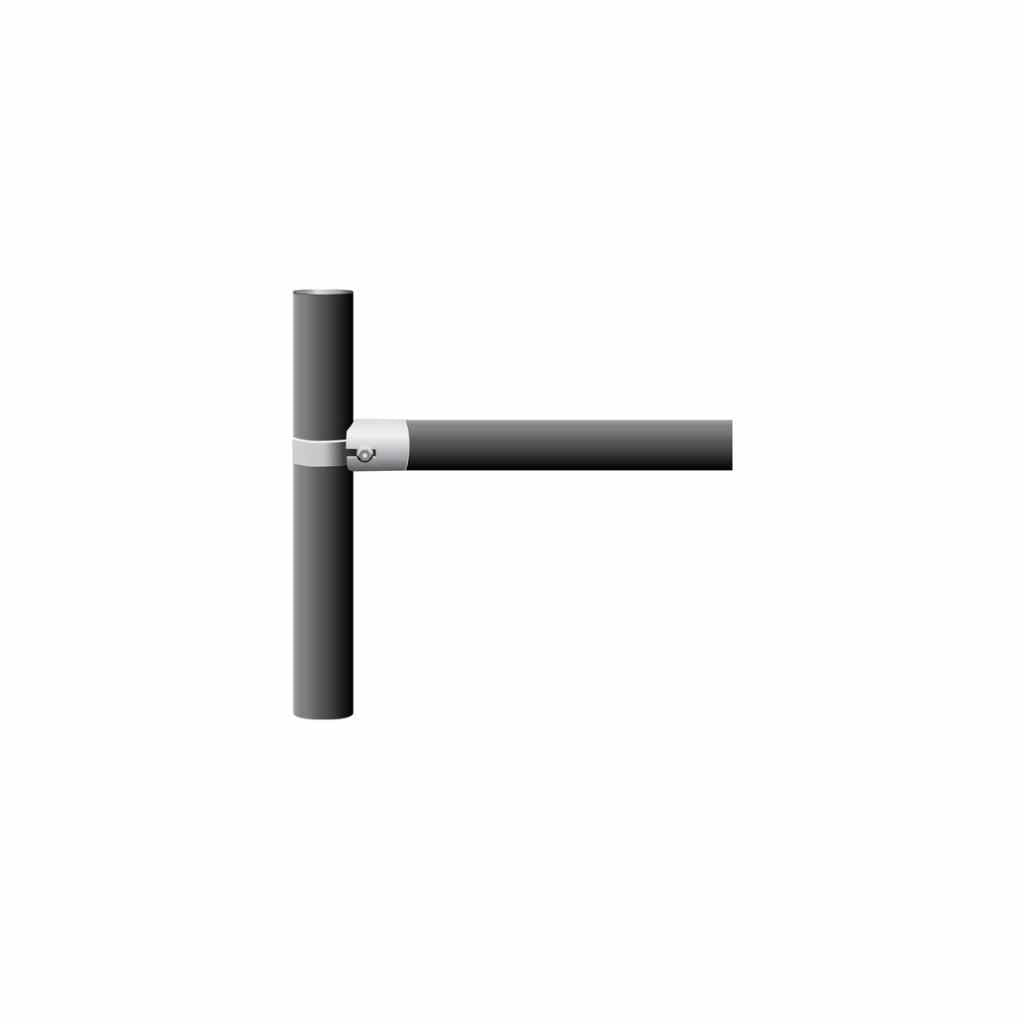 Illustration of rail fence terminal using Bullet Fence System's. Ideal to complete a rail end. For continuous pipe rail fence kits visit the rail fence product page.