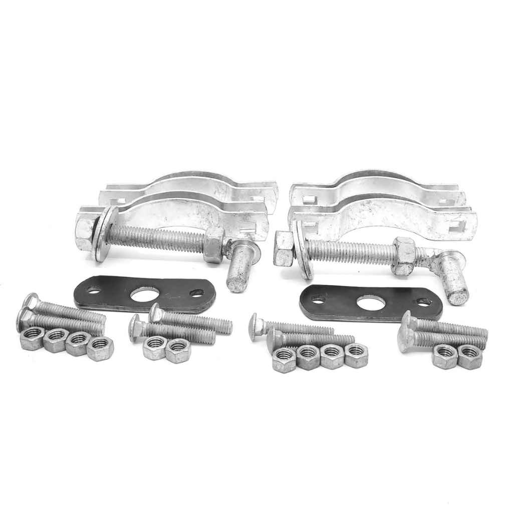 Bullet Fence Systems Clamp on adjustable gate hinge pair with jbolt 