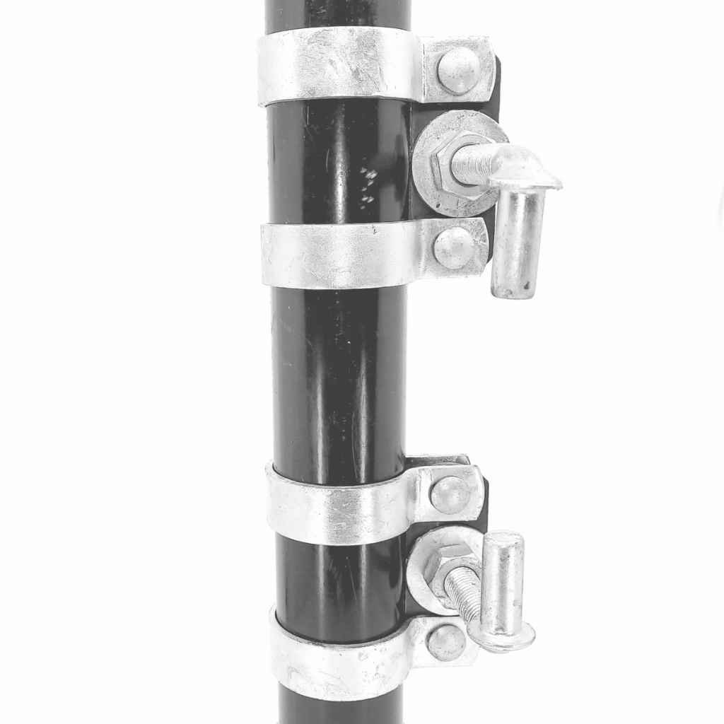 Bullet Fence Systems Clamp on adjustable gate hinge pair with  one-way band &amp; jbolt