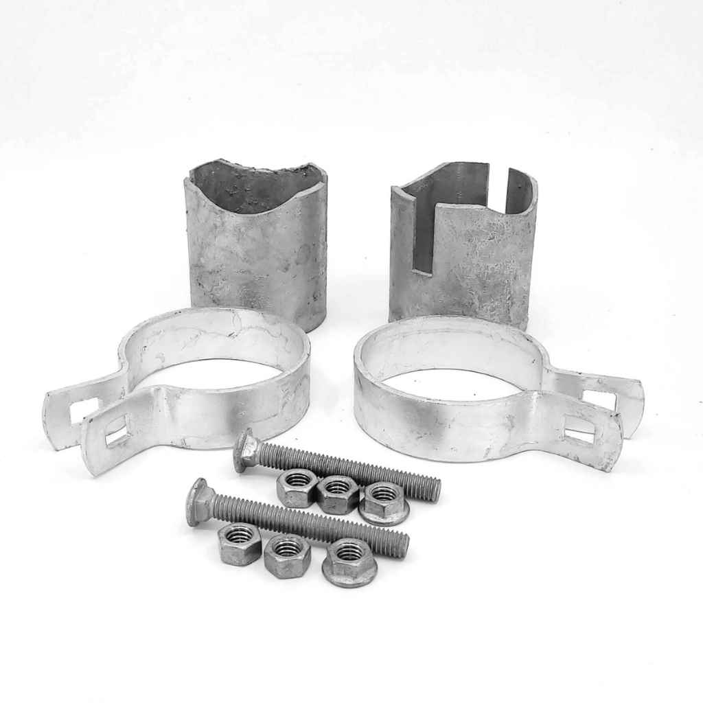 H brace fence kit components includes two Fence Bullets, two one-way brace bands, and associated hardware
