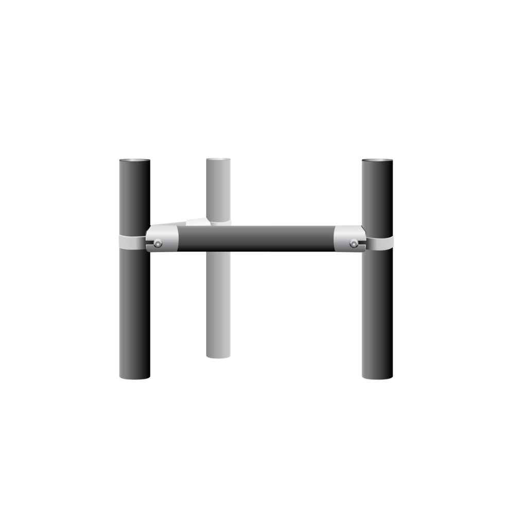 Corner H brace installed with pipe - kit available at Bullet Fence Systems. Kit includes special corner band that creates a seamless looking corner brace for your fence brace needs