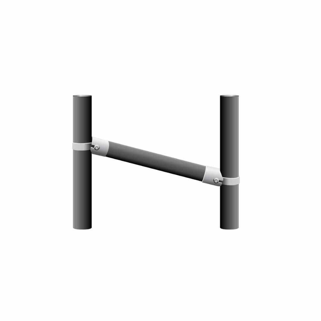 Illustration of Bullet Fence System's N Brace kit. Are you looking to build an angled fence brace? This N brace fence kit makes installing fence simple with no specialized tools or welding required! 