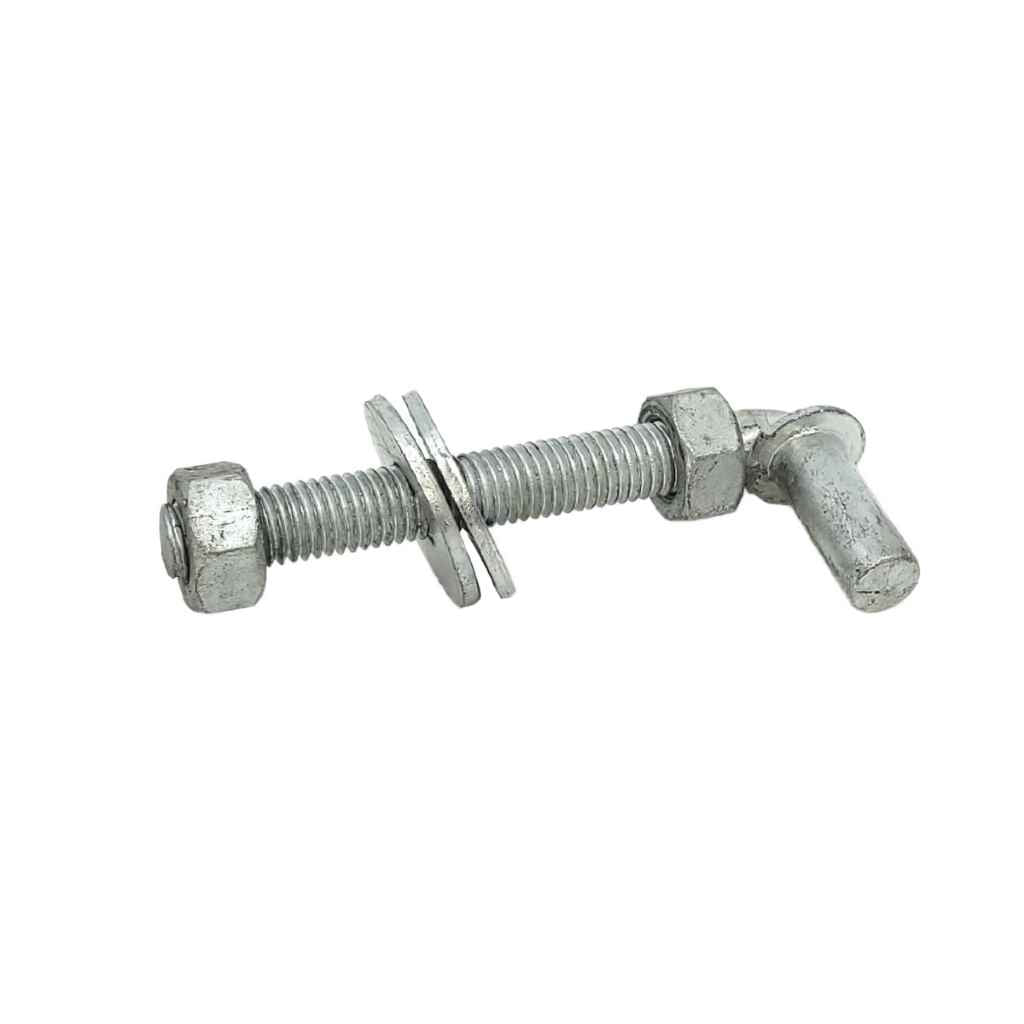 5/8 X 4 1/2 hot dipped galvanized J bolt with washers and nuts available at Bullet Fence Systems